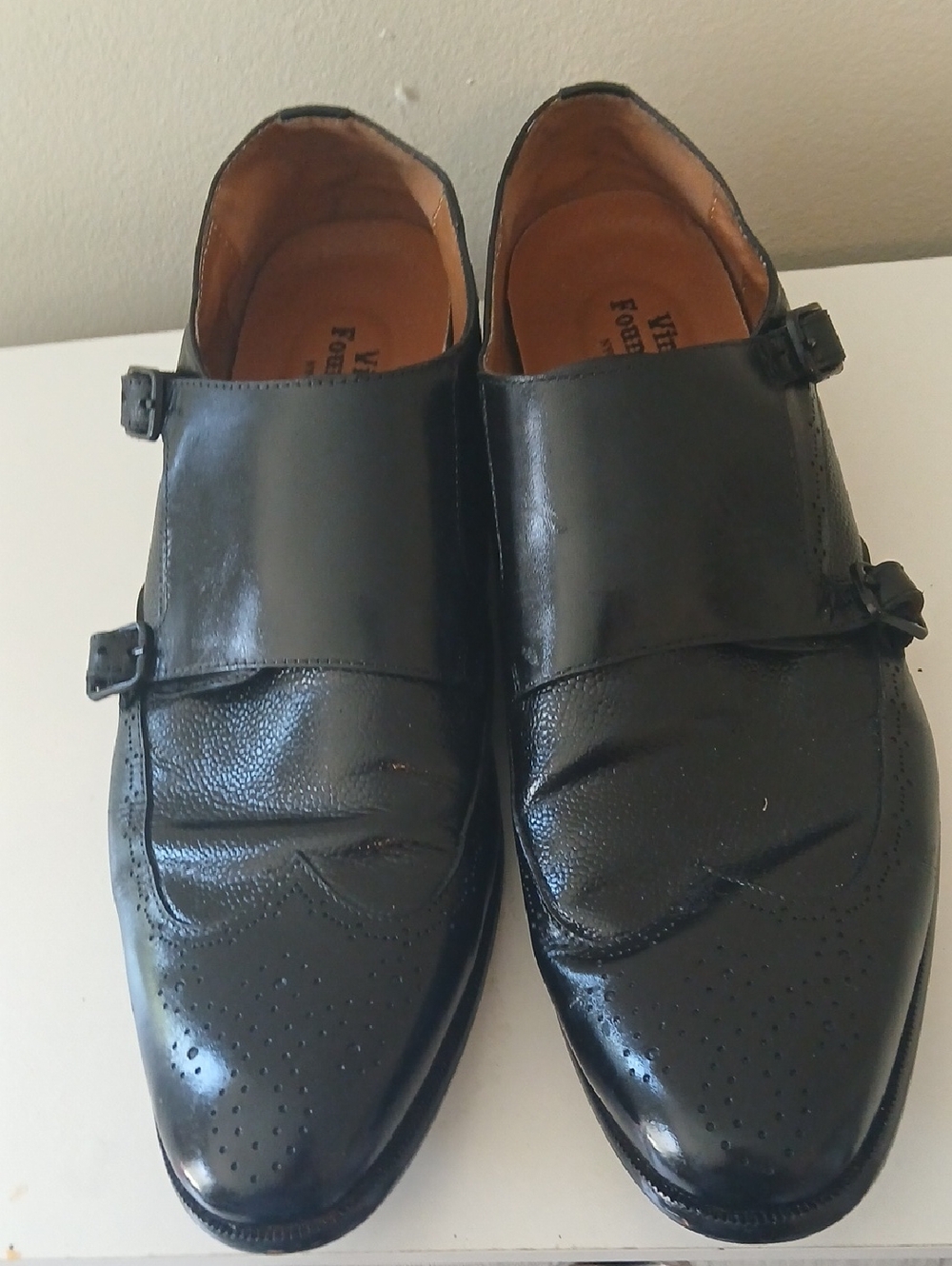 Men's Black Double Monk Strap Dress Shoes